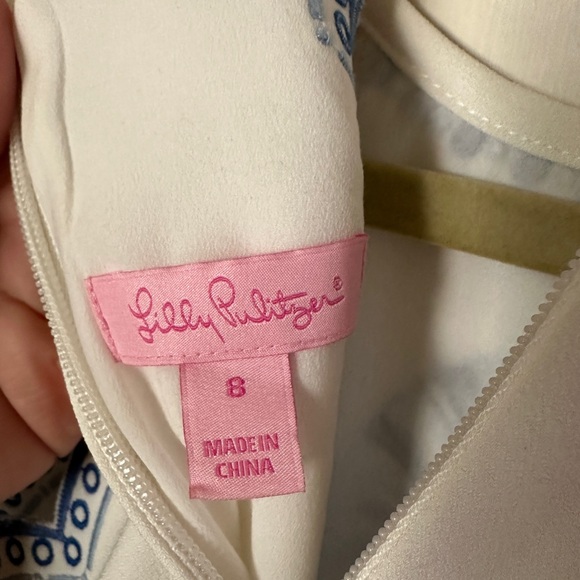 Lilly Pulitzer sleeveless white and blue! Very elegant! Great condition! - Picture 3 of 3